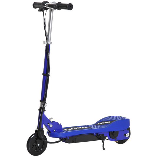 HOMCOM Kids Folding Electric Bike Children E Scooter  Ride on Toy 2 x 12V Recharge Battery 120W Adjustable Height PU Wheels Suitable for 7 to 14 yrs - Blue