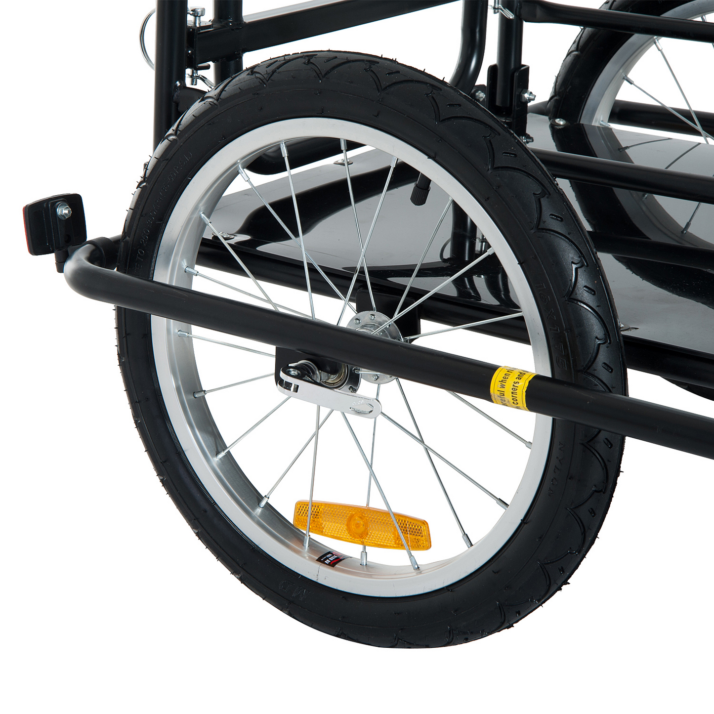 HOMCOM Folding Bike Trailer Cargo in Steel Frame, Extra Bicycle Storage Carrier with Hitch (Black)