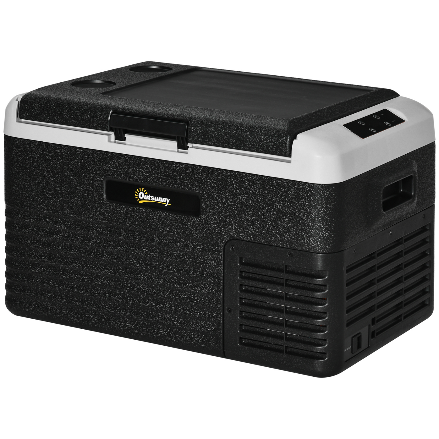 Outsunny 30L Car Refrigerator, Portable Compressor Car Fridge Freezer, Electric Cooler Box with 12/24V DC and 110-240V AC for Camping, Driving, Picnic, Down to -20℃