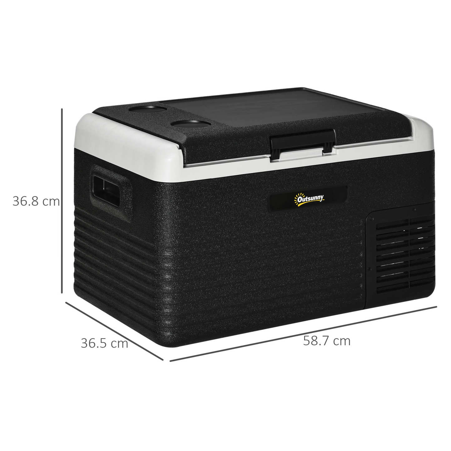 Outsunny 30L Car Refrigerator, Portable Compressor Car Fridge Freezer, Electric Cooler Box with 12/24V DC and 110-240V AC for Camping, Driving, Picnic, Down to -20℃