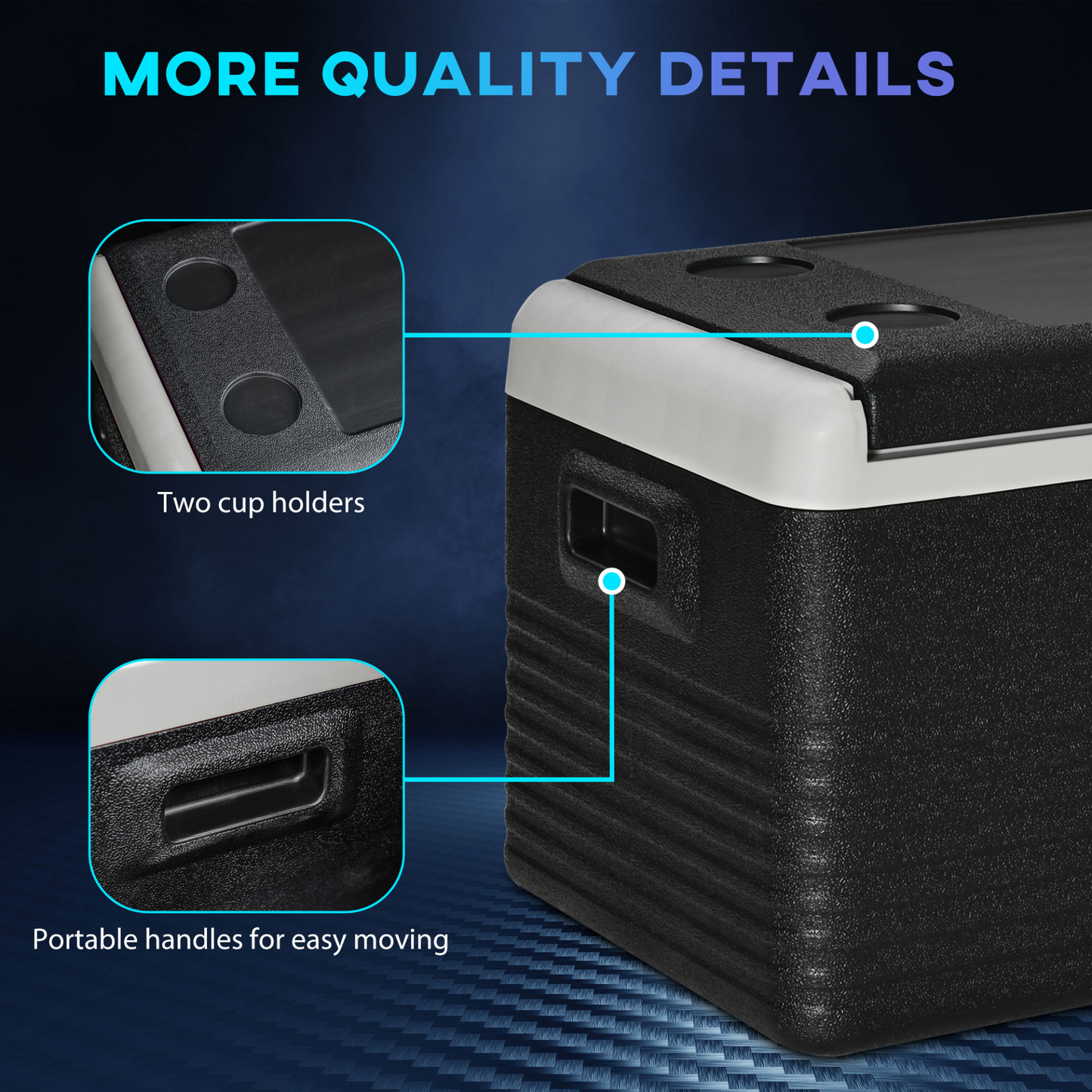 Outsunny 30L Car Refrigerator, Portable Compressor Car Fridge Freezer, Electric Cooler Box with 12/24V DC and 110-240V AC for Camping, Driving, Picnic, Down to -20℃