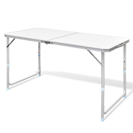 Foldable Camping Table Height Adjustable Aluminium 120 x 60 cm