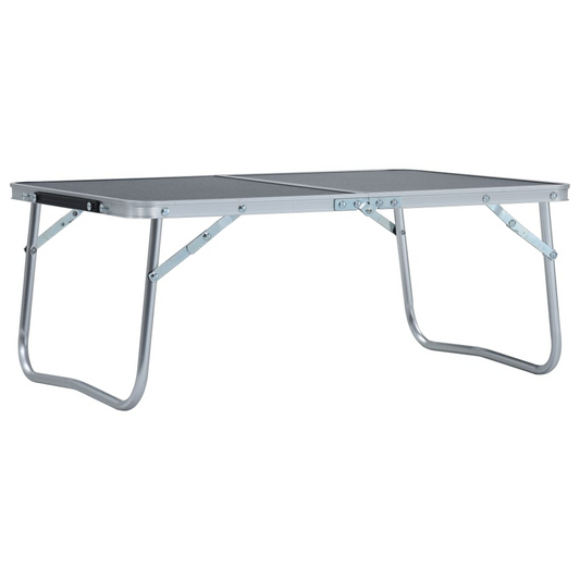 vidaXL Folding Camping Table Grey Aluminium 60x40 cm