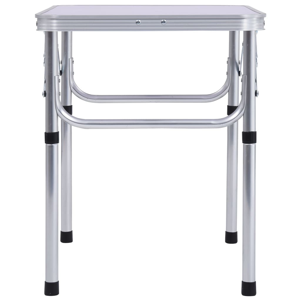 vidaXL Folding Camping Table White Aluminium 60x45 cm