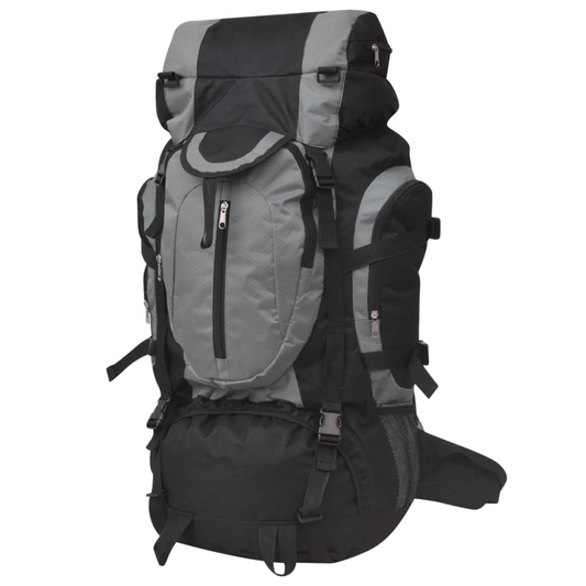 vidaXL Hiking Backpack XXL 75 L Black and Grey