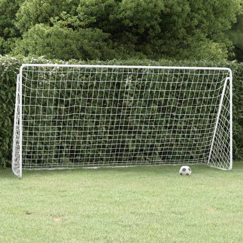 vidaXL Football Goal with Net White 366x122x182 cm Steel